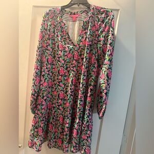 Lily Pultizer Floral Long Sleeve Dress